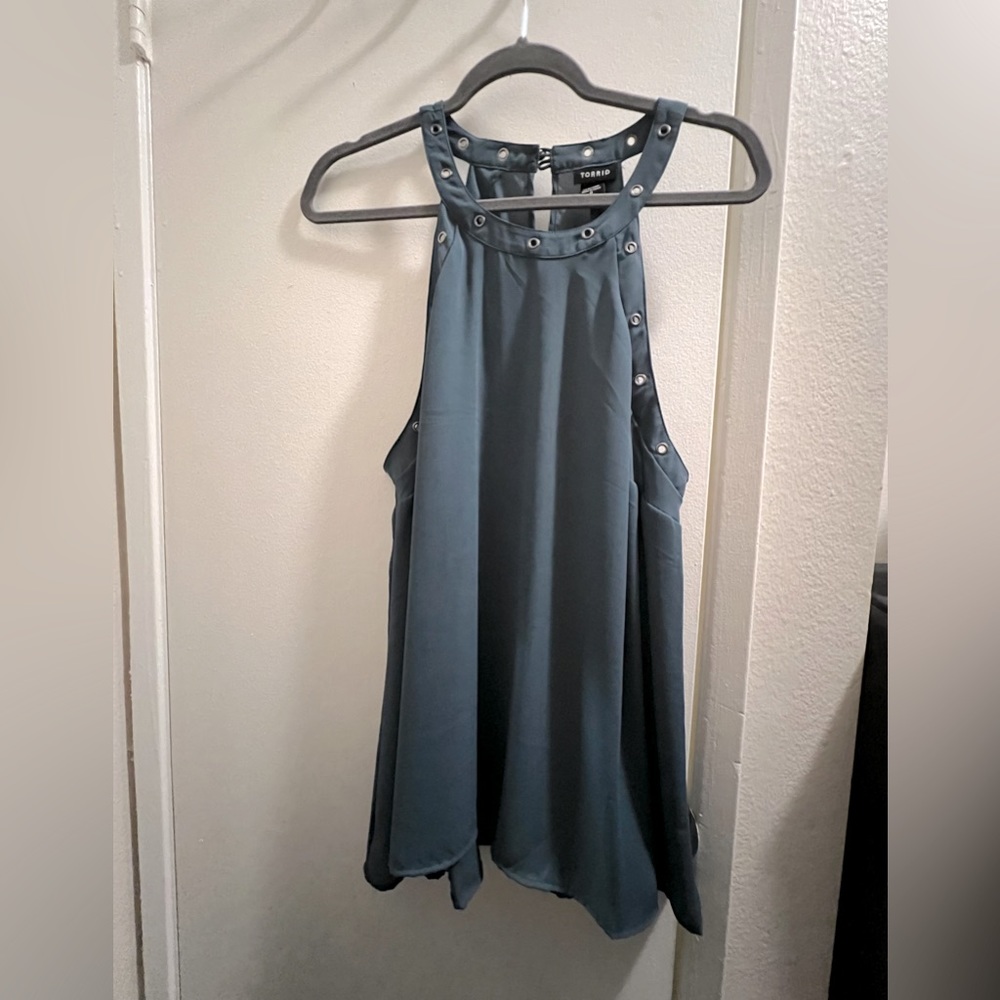 TORRID, teal colored tunic blouse